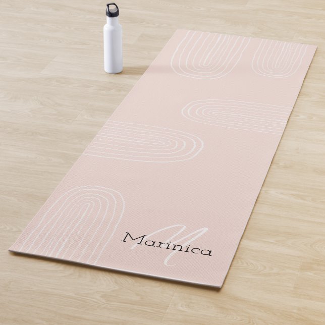 Boho Mid Century Chic Rainbow Monogram Yoga Mat (In Situ)