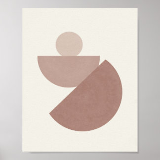 Boho Mid Century soft pink and beige Poster