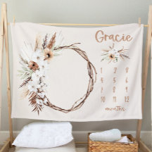 Boho Milestone Blanket Girl - Month Blanket-Person