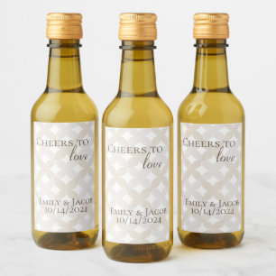 Boho Mini Wine Bottles Cheers to LOVE  Label
