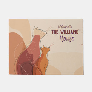 Boho Minimal Sphynx Cat Owner Entry Mat