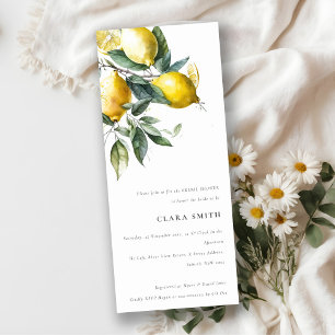 Boho Minimal Yellow Lemon Garden Bridal Shower Invitation