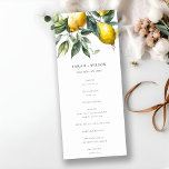 Boho Minimal Yellow Lemon Garden Wedding Program Invitation<br><div class="desc">Boho Watercolor Yellow Lemon Garden Theme Collection.- it's an elegant script watercolor Illustration of boho yellow lemon bunch perfect for your summer spring and country boho wedding & parties. It’s very easy to customise, with your personal details. If you need any other matching product or customisation, kindly message via Zazzle....</div>