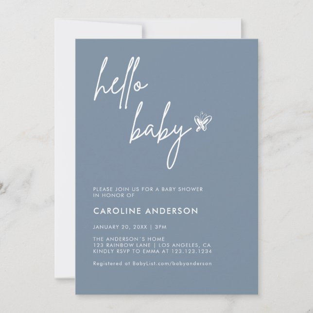 Boho Minimalist Baby Shower Gender Neutral Invitation (Front)