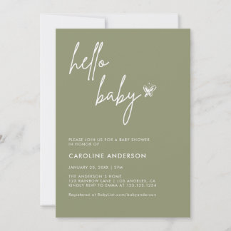 Boho Minimalist Baby Shower Gender Neutral Invitation