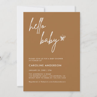 Boho Minimalist Baby Shower Gender Neutral Invitation