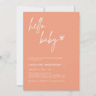 Boho Minimalist Baby Shower Gender Neutral Invitation