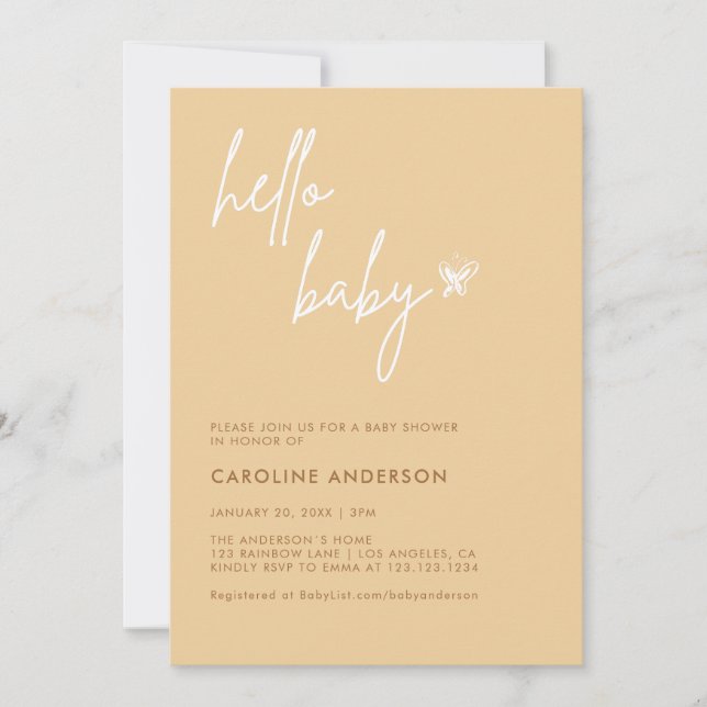 Boho Minimalist Baby Shower Gender Neutral Invitation (Front)