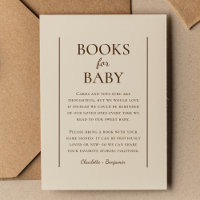 Boho Minimalist Beige Baby Shower Books For Baby