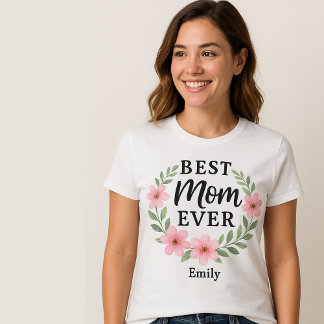 Boho minimalist Best Mum Ever  T-Shirt