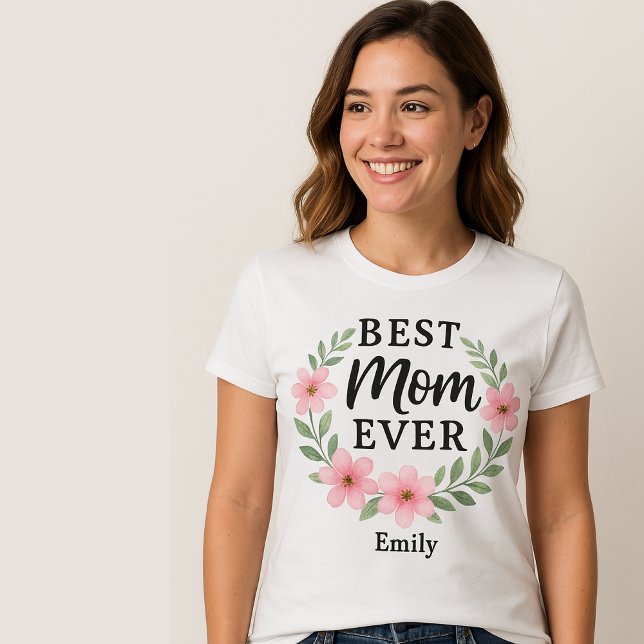 Boho minimalist Best Mum Ever  T-Shirt (Creator Uploaded)
