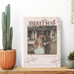 Boho Minimalist Botanical Terracotta Wedding Photo Wooden Box Sign<br><div class="desc">Featuring minimalist floral line art framing your favourite photo. Add your own photos and text for a beautiful, unique gift. A special way to honour your relationship! Always a hit, no matter the recipient. Shop today for that extra special gift! We can make you an expertly personalised gift that is...</div>