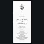 Boho Minimalist Botanicals Black and White Wedding Programme<br><div class="desc">Share the wedding details with your family and friends with this customisable wedding programs. It features a minimalist floral bouquet line art. Personalise by adding your details. These black and white floral wedding programs are perfect for any wedding theme or season.</div>
