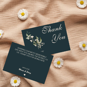 Boho Minimalist Botanicals green Thank You Card