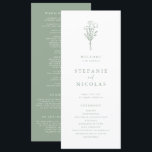 Boho Minimalist Botanicals Sage Green Wedding Programme<br><div class="desc">Share the wedding details with your family and friends with this customisable wedding programs. It features a minimalist floral bouquet line art. Personalise by adding your details. These sage green and white floral wedding programs are perfect for any wedding theme or season.</div>