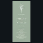 Boho Minimalist Botanicals Sage Green Wedding Programme<br><div class="desc">Share the wedding details with your family and friends with this customisable wedding programs. It features a minimalist floral bouquet line art. Personalise by adding your details. These sage green and white floral wedding programs are perfect for any wedding theme or season.</div>