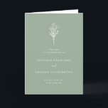 Boho Minimalist Botanicals Sage Green Wedding Programme<br><div class="desc">Share the wedding details with your family and friends with this customisable wedding program booklet.  It features a minimalist floral bouquet line art. This sage green and white wedding booklet is perfect for any wedding theme and season. Matching items are available.</div>