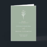 Boho Minimalist Botanicals Sage Green Wedding Programme<br><div class="desc">Share the wedding details with your family and friends with this customisable wedding program booklet.  It features a minimalist floral bouquet line art. This sage green and white wedding booklet is perfect for any wedding theme and season. Matching items are available.</div>
