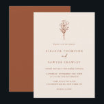 Boho Minimalist Botanicals Terracotta Wedding Invitation<br><div class="desc">Invite family and friends with this terracotta theme wedding invitation. It features a minimalist floral bouquet line art. Personalise this boho wedding invitation by adding names,  date,  time,  venue and other event details. This terracotta floral wedding invitation is perfect for boho weddings and fall weddings.</div>