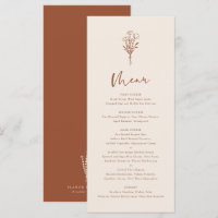 Boho Minimalist Botanicals Terracotta Wedding