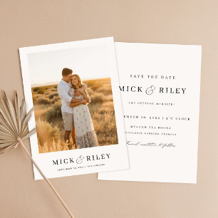 Boho Minimalist Budget Arch Photo Wedding Invitation