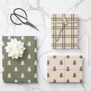 Boho Minimalist Christmas Winter Neutral Modern Wrapping Paper Sheet
