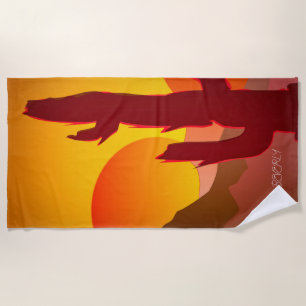 BOHO MINIMALIST DESERT SUNSET GRAPHIC BEACH TOWEL