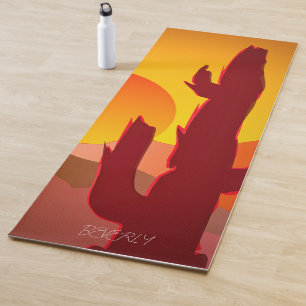 BOHO MINIMALIST DESERT SUNSET GRAPHIC YOGA MAT