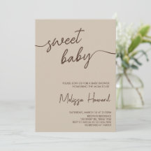 Boho Minimalist Gender Neutral Brown Baby Shower
