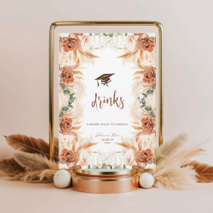 Boho Minimalist Graduation Drinks Card