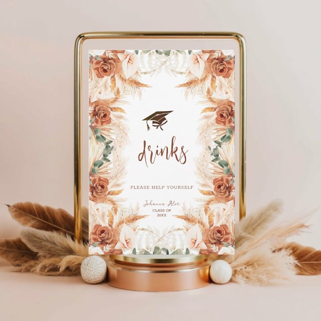 Boho Minimalist Graduation Drinks Card (Creator Uploaded)