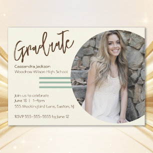 Boho Minimalist Graduation Invitation