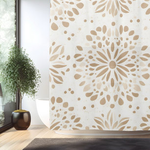 Boho Minimalist Mandala Shower Curtain