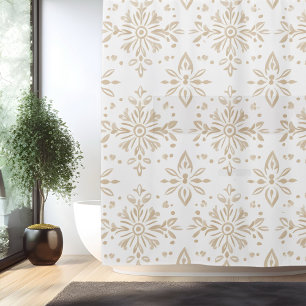 Boho Minimalist Mandala Shower Curtain