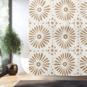 Boho Minimalist Mandala Shower Curtain