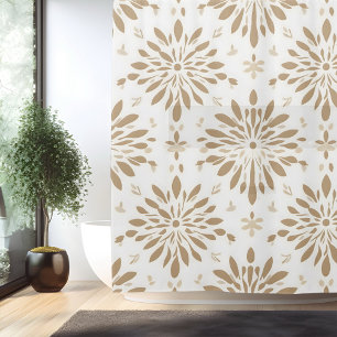 Boho Minimalist Mandala Shower Curtain
