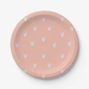 Boho Minimalist Nursery Girl Baby Shower Paper Plate