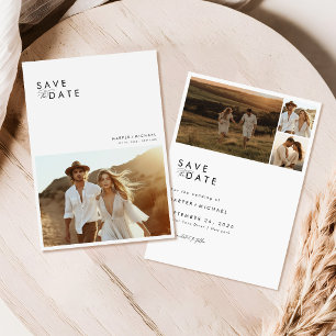 Boho Minimalist Photo Save the Date Invitation