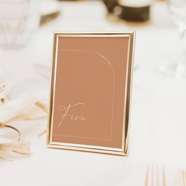 Boho Minimalist Rust Arch Table Five Table Number (Boho Minimalist Rust Arch Table Five Table Number)