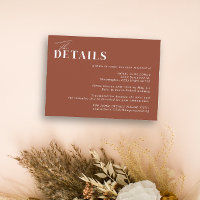 Boho Minimalist Rust Terracotta Wedding Details