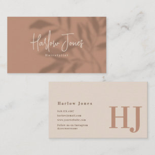 Boho Minimalist Signature Neutral Tone  Business C Card