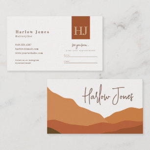 Boho Minimalist Signature Terracotta Appointment   Business Card