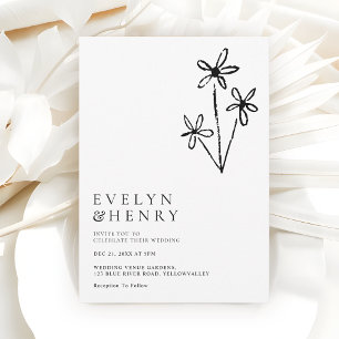 Boho Minimalist Simple Chic Wedding Invitation