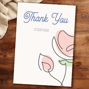 Boho Minimalist Spring Floral Wedding Thank You Card