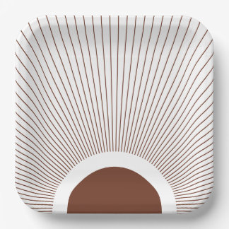 Boho Minimalist Sun Paper Plate