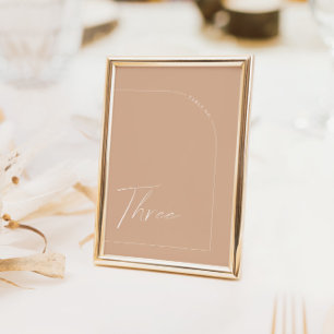 Boho Minimalist Tan Arch Table Three Table Number