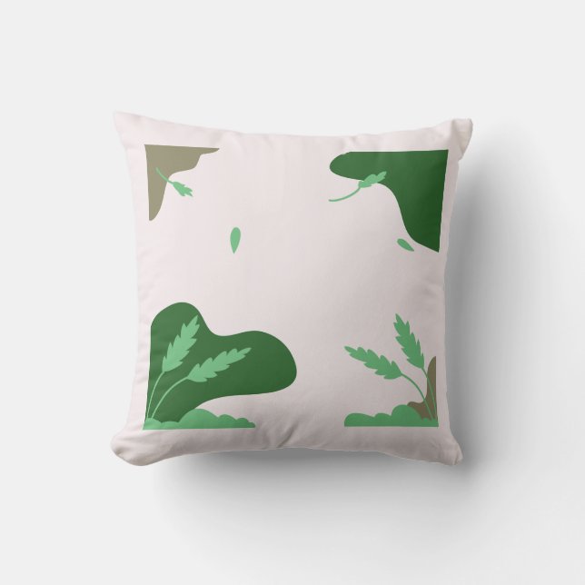 Boho Minimalist Throw Pillow – 16x16 Modern Decora (Front)