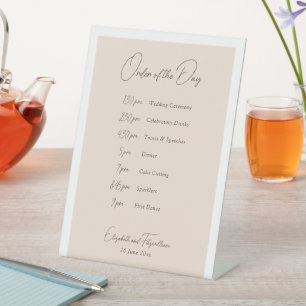 Boho Minimalist Vases Order of Events Programme Pedestal Sign