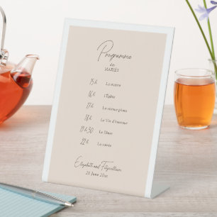 Boho Minimalist Vases Order of Events Programme  Pedestal Sign