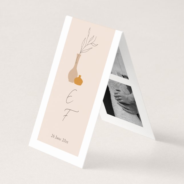 Boho Minimalist Vases Photo Strip Folded Bookmark (Front)